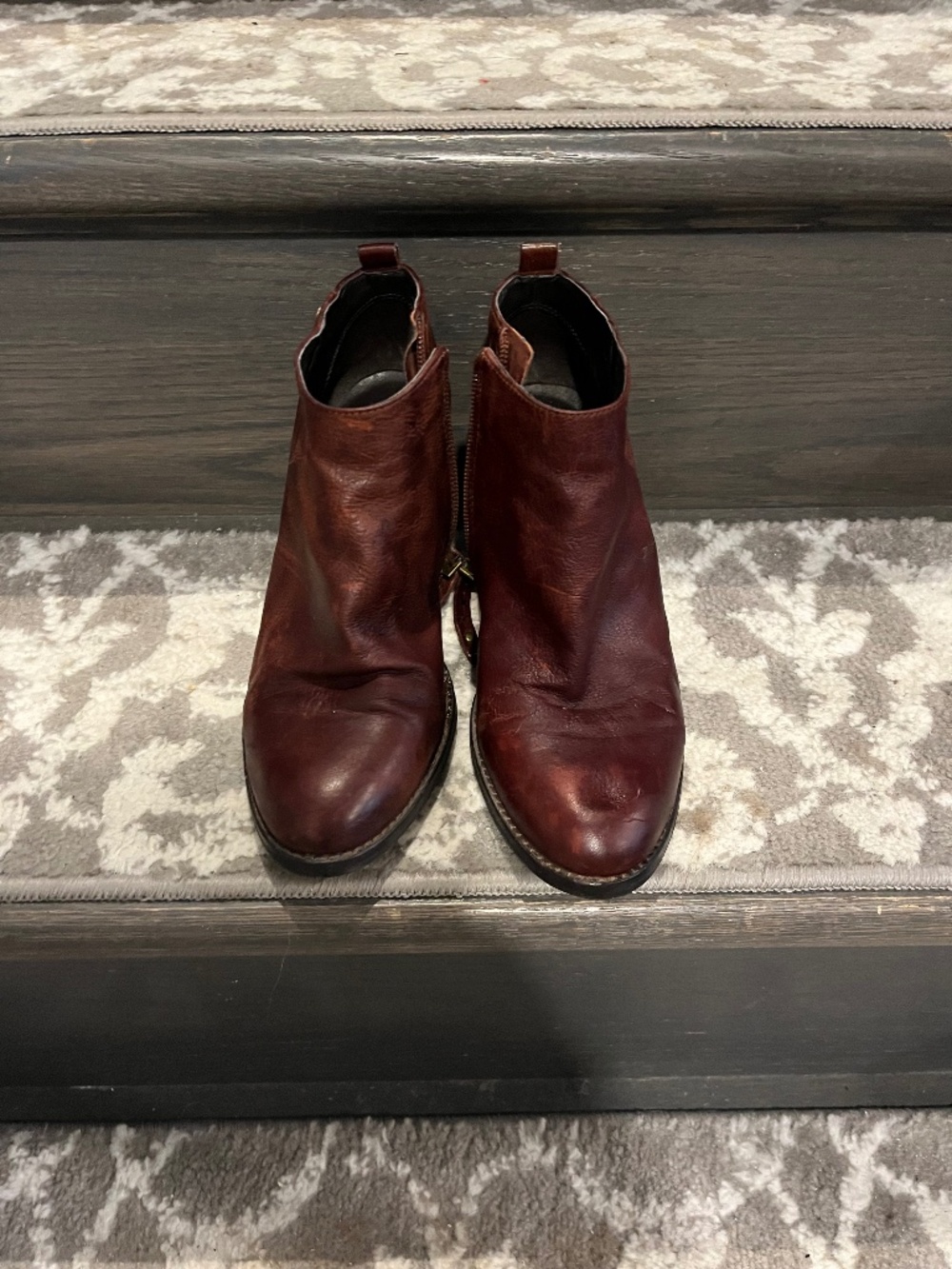 Nine West distressed brown booties Size 7.5